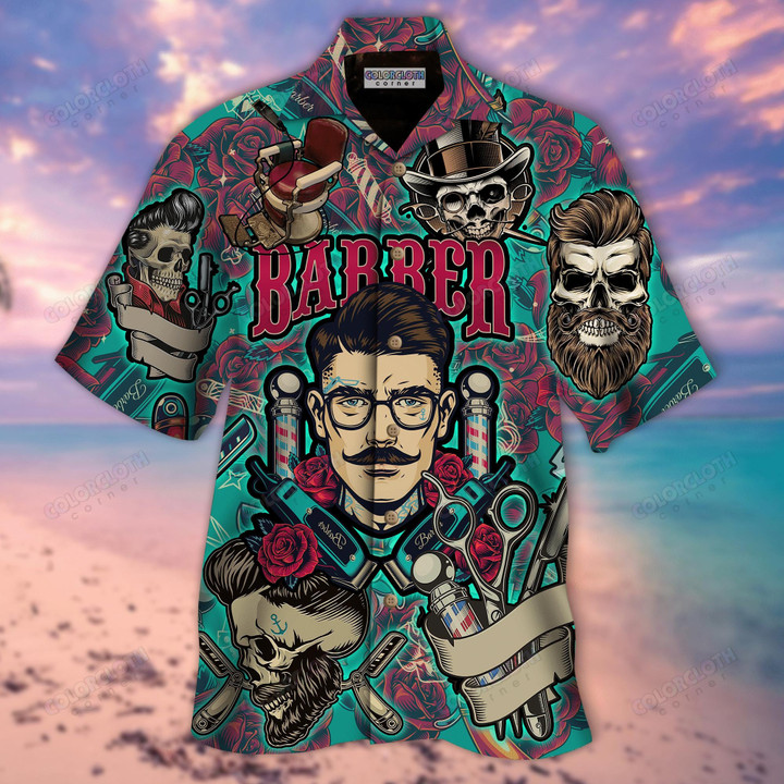 Barber Stay Sharp Aloha Hawaiian Shirt Colorful Short Sleeve Summer Beach Casual Shirt For Men And Women
