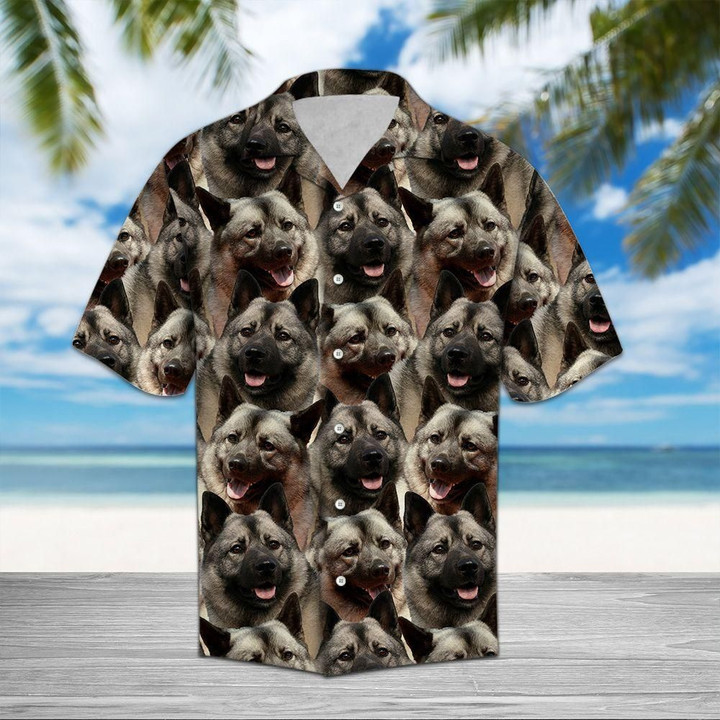 Norwegian Elkhound Aloha Hawaiian Shirt Colorful Short Sleeve Summer Beach Casual Shirt For Men And Women