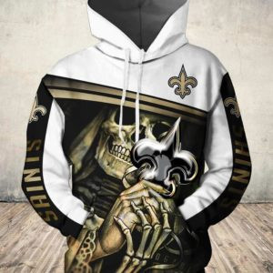 New Orleans Saints Skull 3D All Over Print Hoodie, Zip-up Hoodie