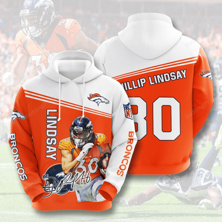 Personalized Lindsay Denver Broncos Custom Name 3D All Over Print Hoodie