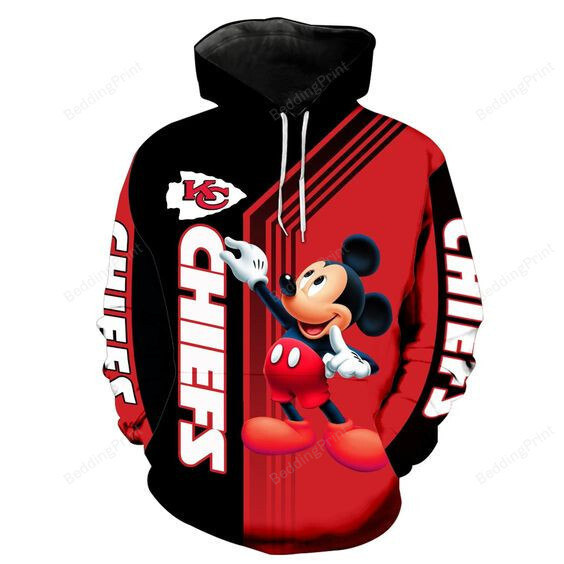 Kansas City Chiefs Mickey Mouse 3D All Over Print Hoodie, Zip-up Hoodie