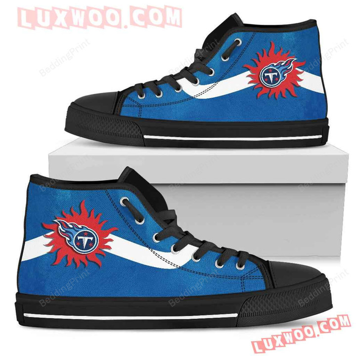 Simple Van Sun Flame Tennessee Titans High Top Shoes