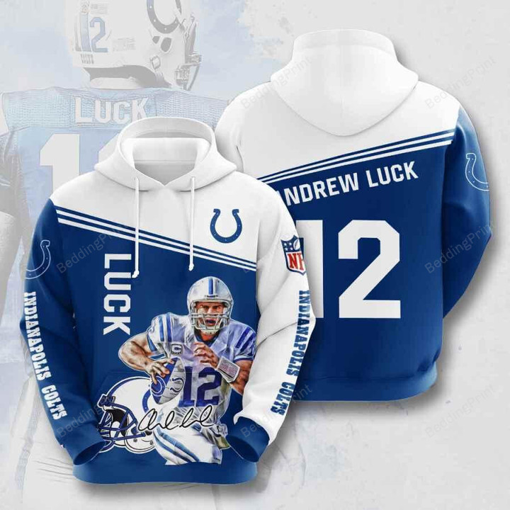 Sports American Football Nfl Indianapolis Colts Andrew Luck 3D All Over Print Hoodie, Zip-up Hoodie