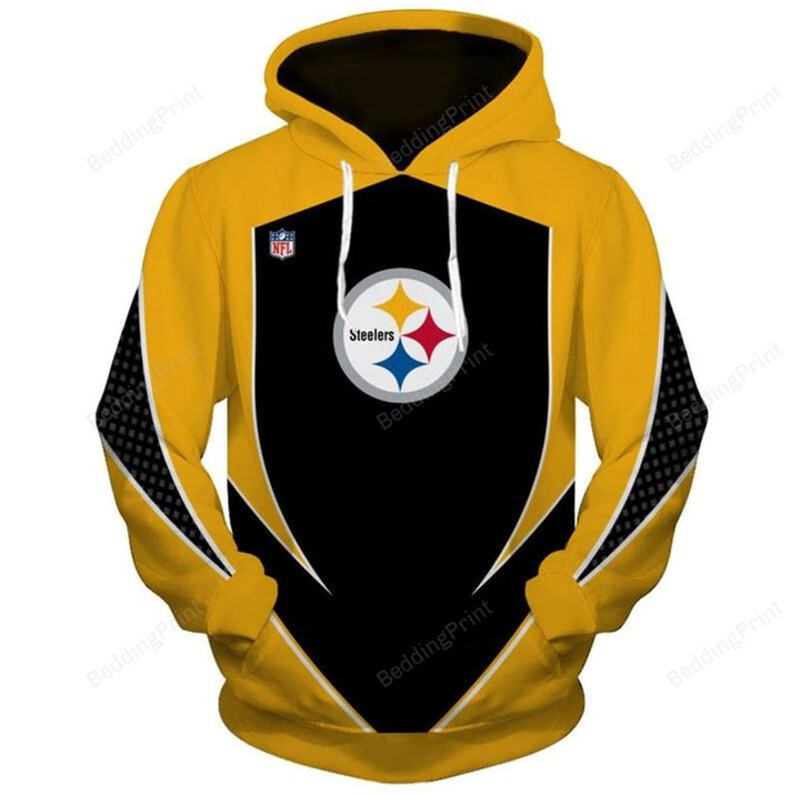 Pittsburgh Steelers Black Yellow 3D All Over Print Hoodie, Zip-up Hoodie