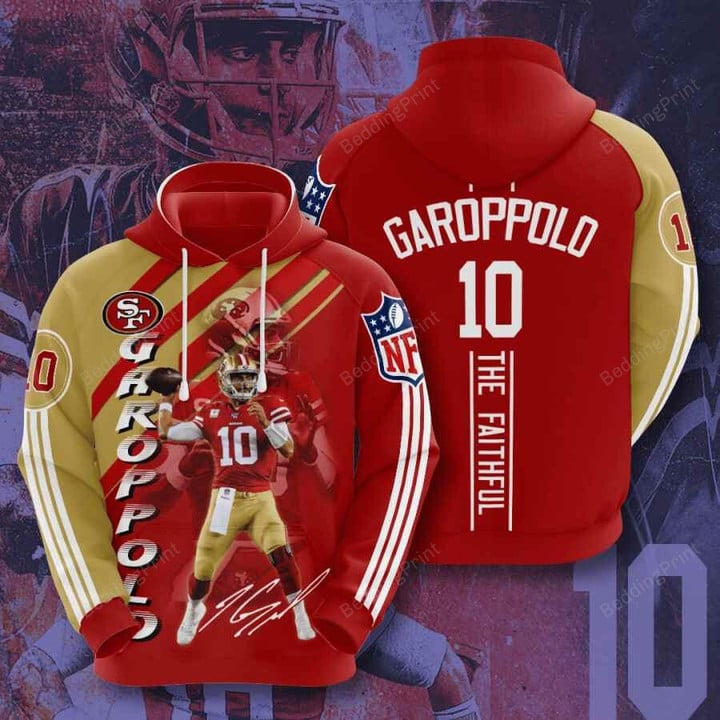 San Francisco 49ers Jimmy Garoppolo The Faithful 3D All Over Print Hoodie, Zip-up Hoodie