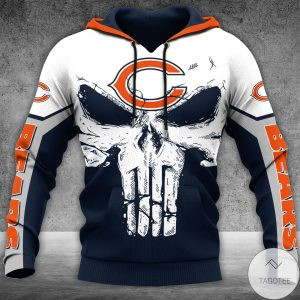 Awesome Punisher Chicago Bears For Unisex 3D All Over Print Hoodie, Zip-up Hoodie