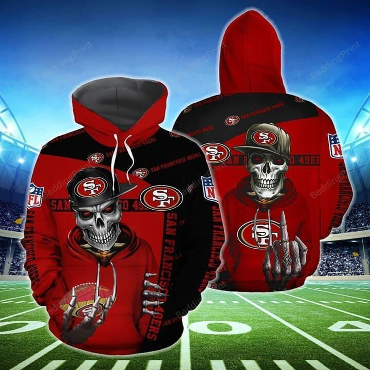 San Francisco 49ers Hip Hop Skull 3D All Over Print Hoodie, Zip-up Hoodie