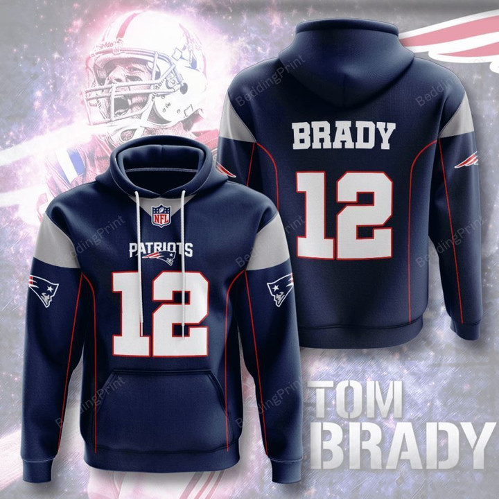 New England Patriots Tom Brady 12 3D All Over Print Hoodie, Zip-up Hoodie