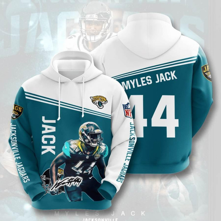 Sports American Nfl Jacksonville Jaguars Myles Jack 3D All Over Print Hoodie, Zip-up Hoodie