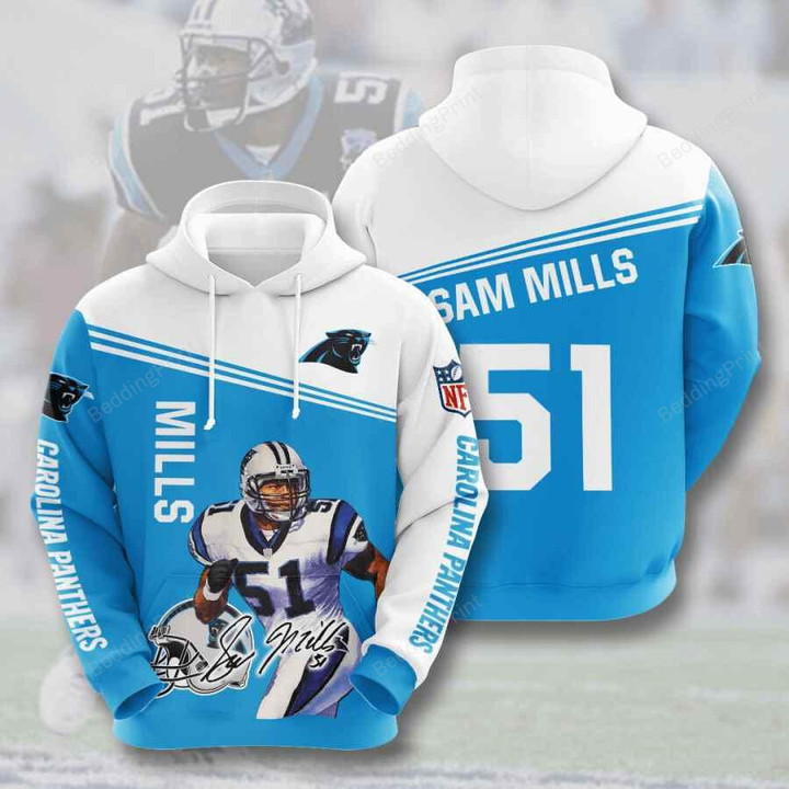 Sports American Football Nfl Carolina Panthers Sam Mills 3D All Over Print Hoodie, Zip-up Hoodie