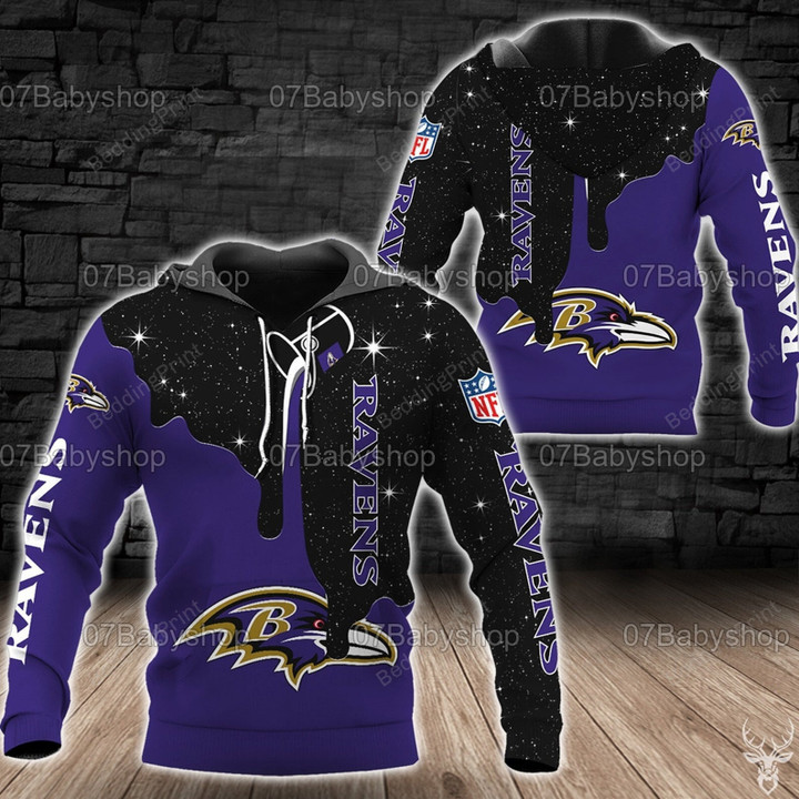 Baltimore Ravens NFL 3D All Over Print Hoodie, Zip-up Hoodie