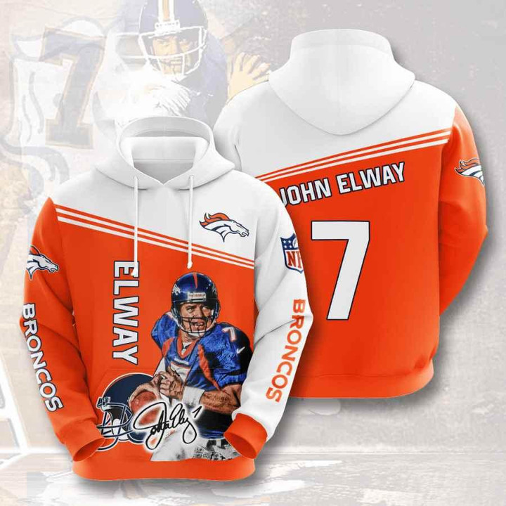 Sports American Football Nfl Denver Broncos John Albert Elway Jr 3D All Over Print Hoodie, Zip-up Hoodie
