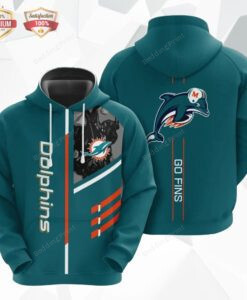 Miami Dolphins Go Fins 3d All Over Print Hoodie, Zip-Up Hoodie