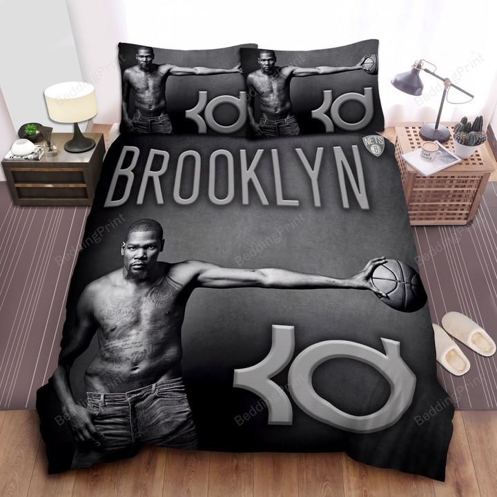Brooklyn Nets Kevin Durant Basketball Photo Shoot Bed Sheet Spread Comforter Duvet Cover Bedding Sets