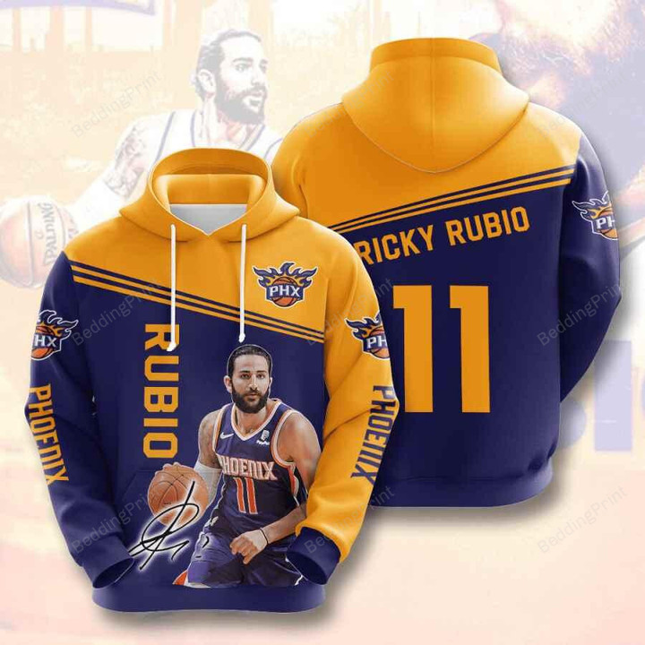 Sports Basketball Nba Phoenix Suns Ricky Rubio Usa  3D All Over Print Hoodie, Zip-up Hoodie