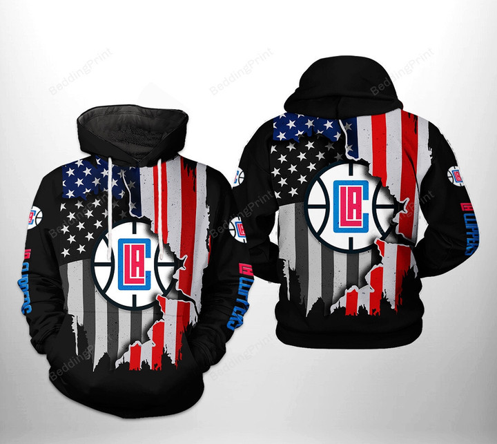 LA Clippers NBA US Flag Team 3D All Over Print Hoodie, Zip-up Hoodie