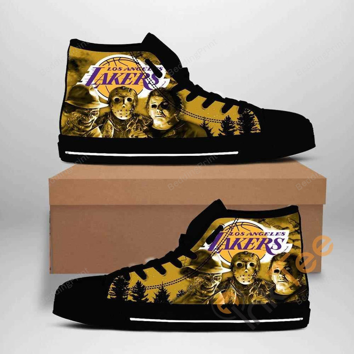 Los Angeles Lakers Nba Basketball High Top Shoes