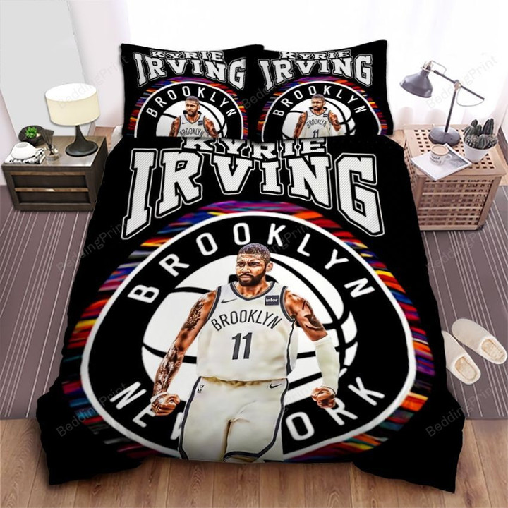 Brooklyn Nets Kyrie Irving Digital Artwork Bed Sheet Spread Comforter Duvet Cover Bedding Sets