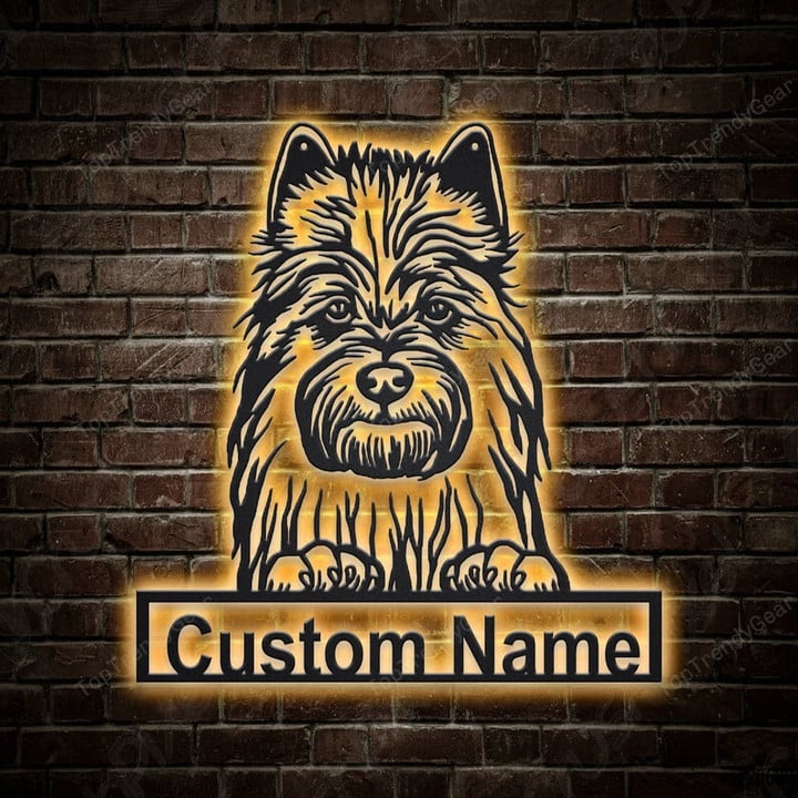 Personalized Australian Terrier Dog Metal Sign With LED Lights Custom Australian Terrier Sign Australian Terrier Dog Sign