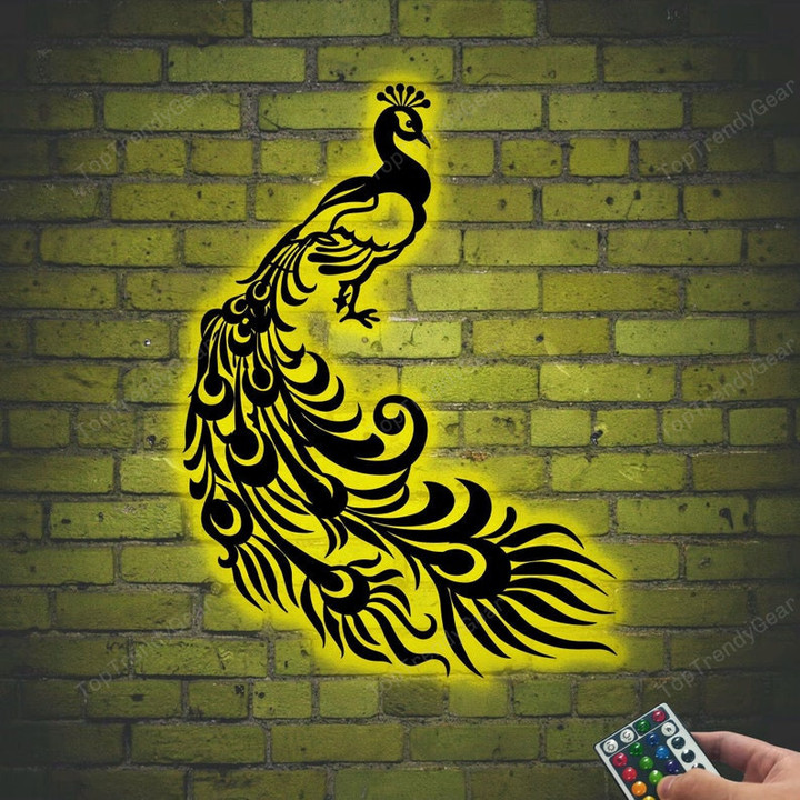 Peacock Led Light Metal Sign Bird Metal Wall Art Peacock Metal Sign House Decoration Peacock Sign Unique Gift