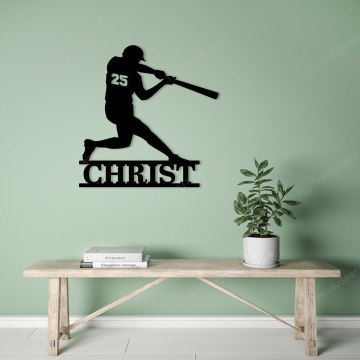 Personalized Baseball Name Metal wall Baseball Player Baseball Jersey Wall Art Boys Room Sign Gift for him Gift for baseball fan
