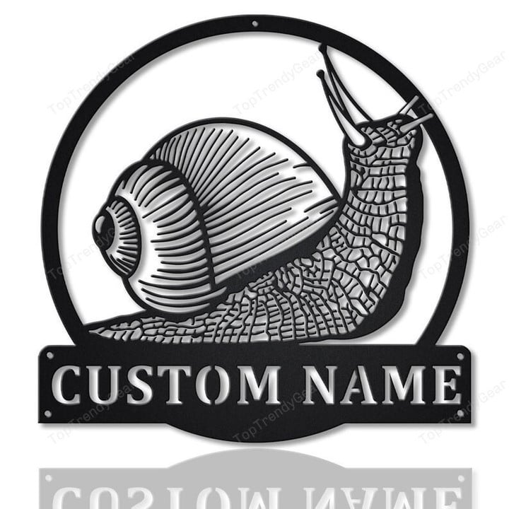 Personalized Snail Animal Metal Sign Art v2 Custom Snail Animal Metal Sign Snail Animal Custom Home Decor