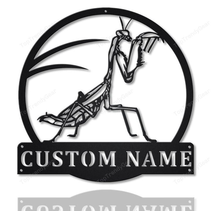 Personalized Mantis Monogram Metal Sign Art Custom Mantis Metal Sign Mantis Gift Mantis Custom Home Decor