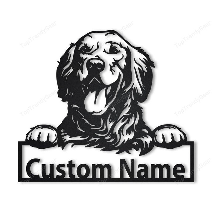 Personalized Golden Retriever Metal Sign Art Golden Retriever Metal Sign Golden Retriever Gifts Funny Dog Gift Animal Custom