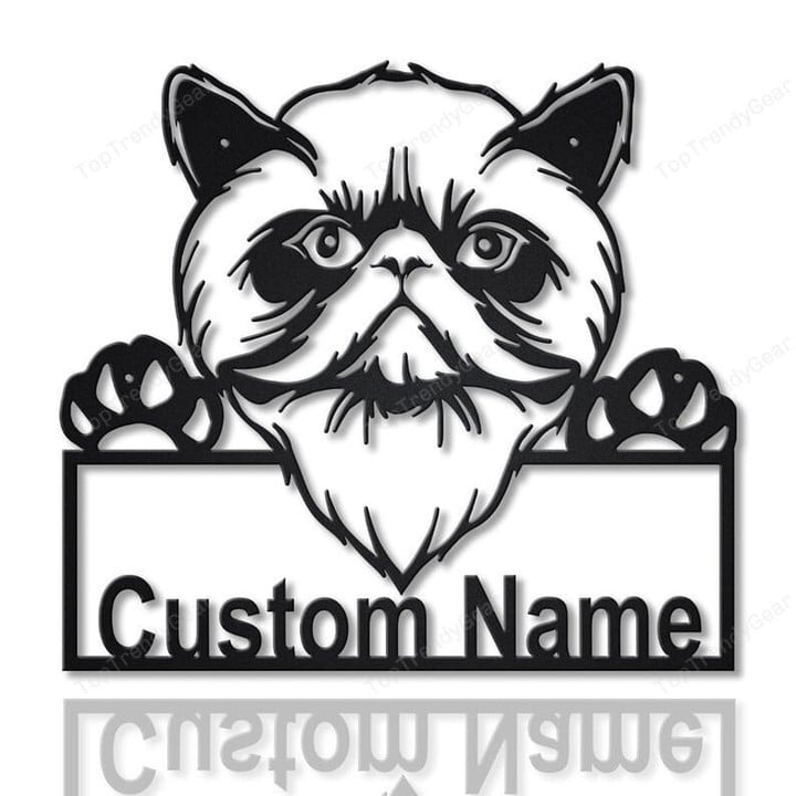 Personalized Himalayan Cat Metal Sign Art Custom Himalayan Cat Metal Sign Father's Day Gift Pets Gift Birthday Gift