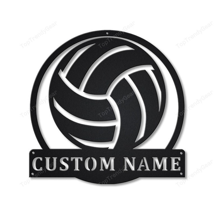 Personalized Volleyball Monogram Metal Sign Art Custom Volleyball Metal Sign Hobbie Gifts Sport Gift Birthday Gift