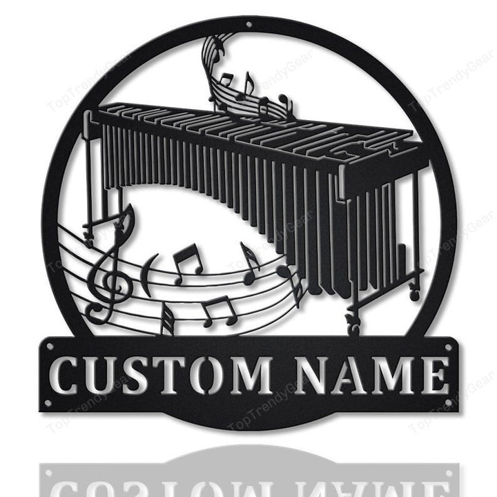 Personalized Marimba Monogram Metal Sign Art Custom Marimba Monogram Metal Sign Musical Instrument Marimba Gift Music Gift