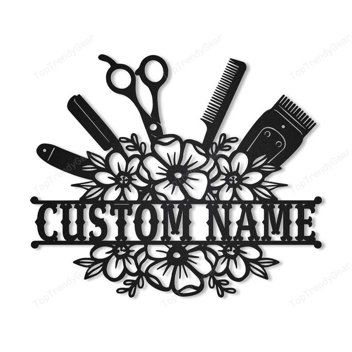 Personalized Hair Stylist Metal Sign Art Custom Hair Stylist Monogram Metal Sign Hair Stylist Gifts Job Gift Hair Salon Gift