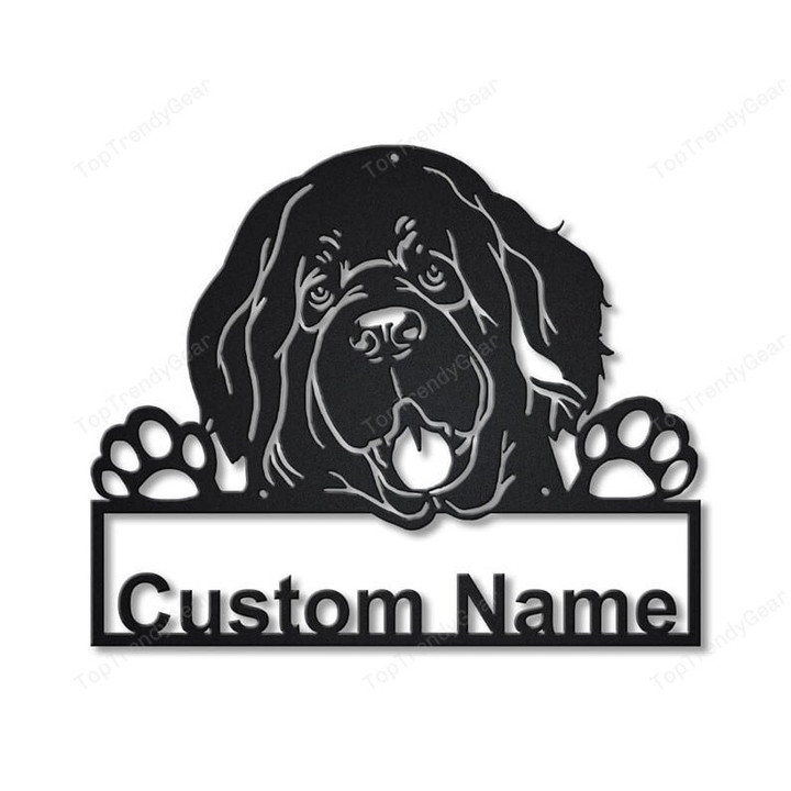 Personalized Newfoundland Dog Metal Sign Art Custom Newfoundland Dog Metal Sign Father's Day Gift Pets Gift Birthday Gift