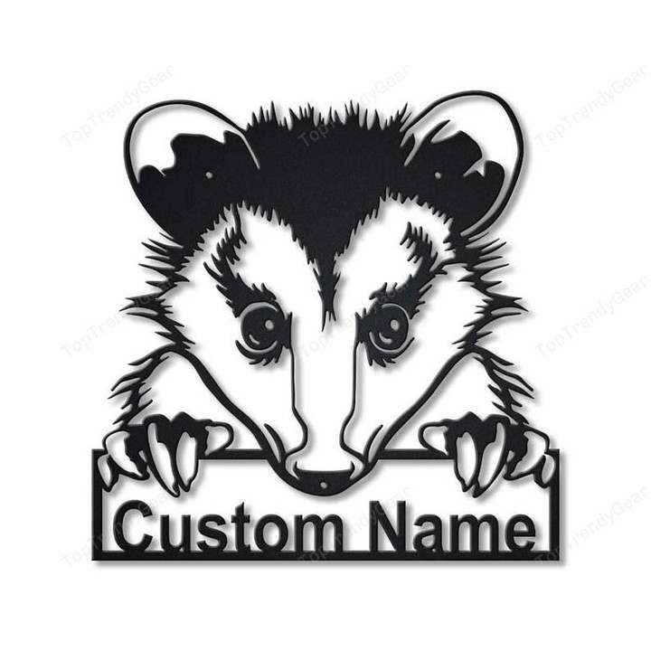 Personalized Opossum Monogram Metal Sign Art Custom Opossum Metal Sign Animal Funny Father's Day Gift Pets Gift Birthday Gift