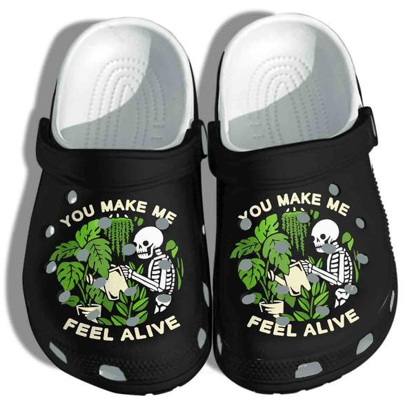 Green Plant Skull Tattoo Crocs Clog Shoesshoes You Make Me Feel Alive Crocs Clog Shoesclog Birthday Gift For Men Women