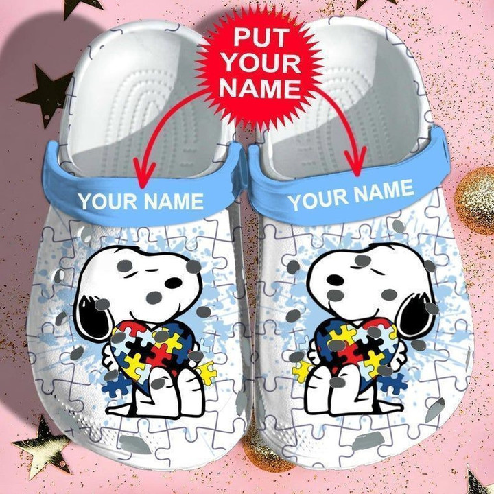 Snoopy Autism Autism Comfortable For Mens And Womens Classic Water Crocs Clog Shoes
