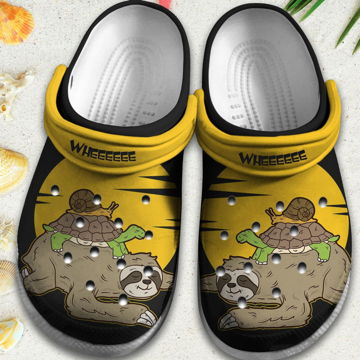 Sloth Turtle Snail Wheee Crocs Cogs Shoes Birthday Gift For Son Daughter