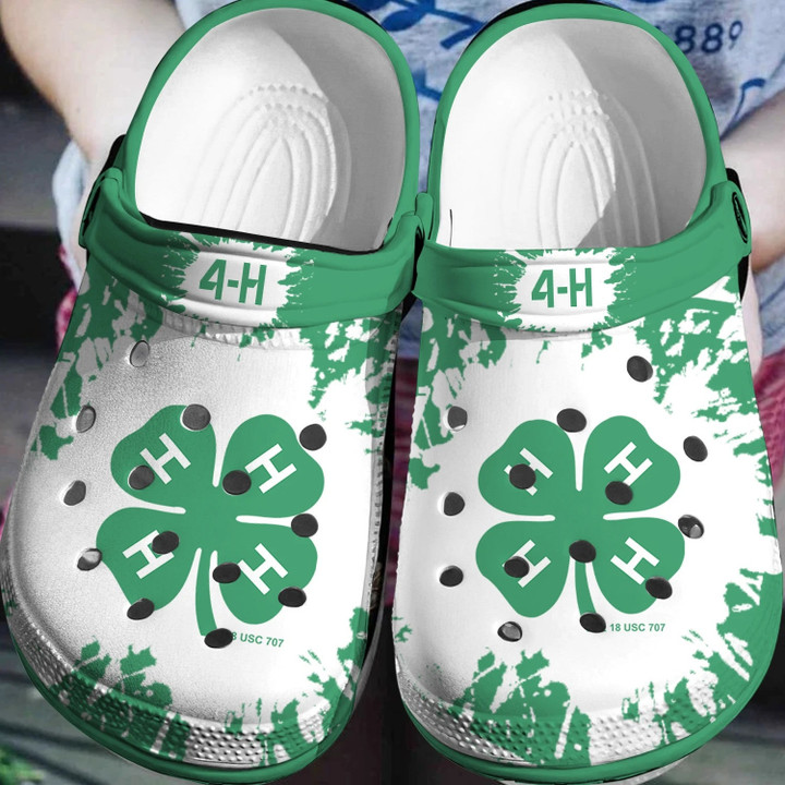 St Patricks Day 4H Shamrock Leaf Irish Crocband Crocs Shoes