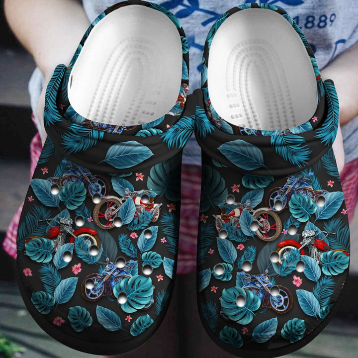 Motorcycle Hawaii Pattern Summer Shoes Crocs Clogs Gift For Mothers Day