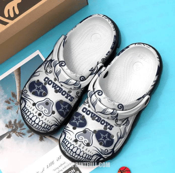 Dallas Cowboys Skull Crocband Nfl Clog Shoes