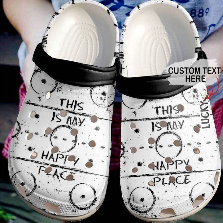 Hockey Personalized My Happy Place Crocs Clog Shoes