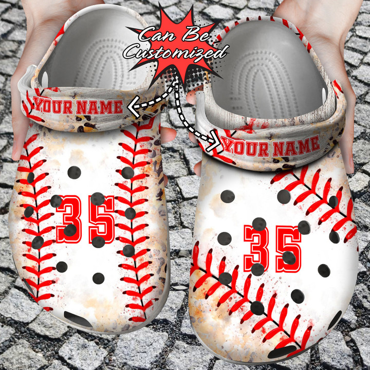 Custom Crocs Personalized Leopard Baseball Mix Watercolor Pattern Clog Shoes