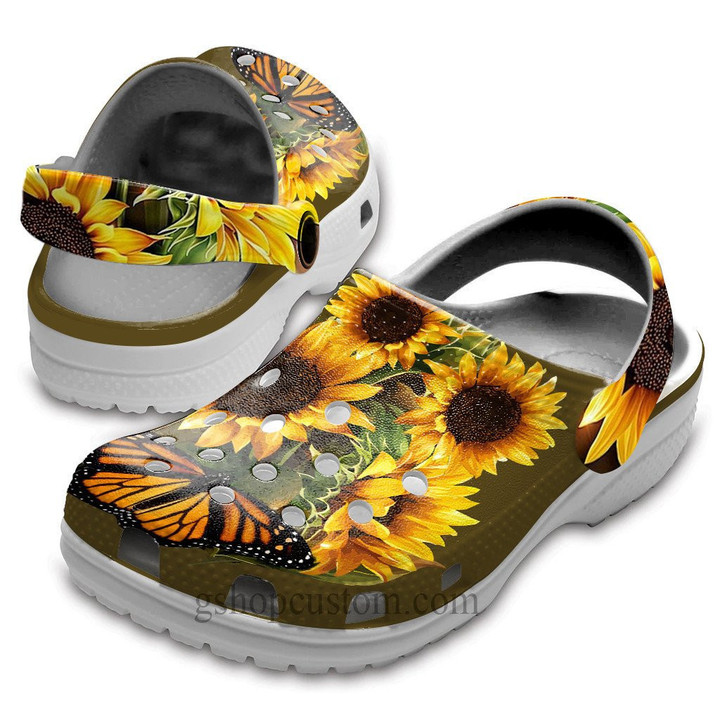 Sunflower Cute Crocs Shoes Clogs Gifts For Mothers Day - Sunflower-01