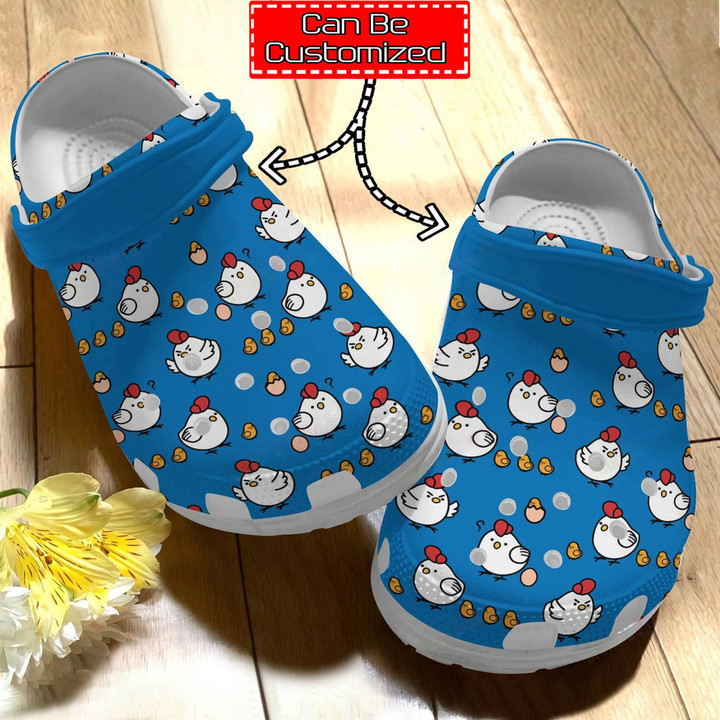 Chicken Print Crocs - Personalized Cute Chicken Pattern Clog Shoes For Men And Women