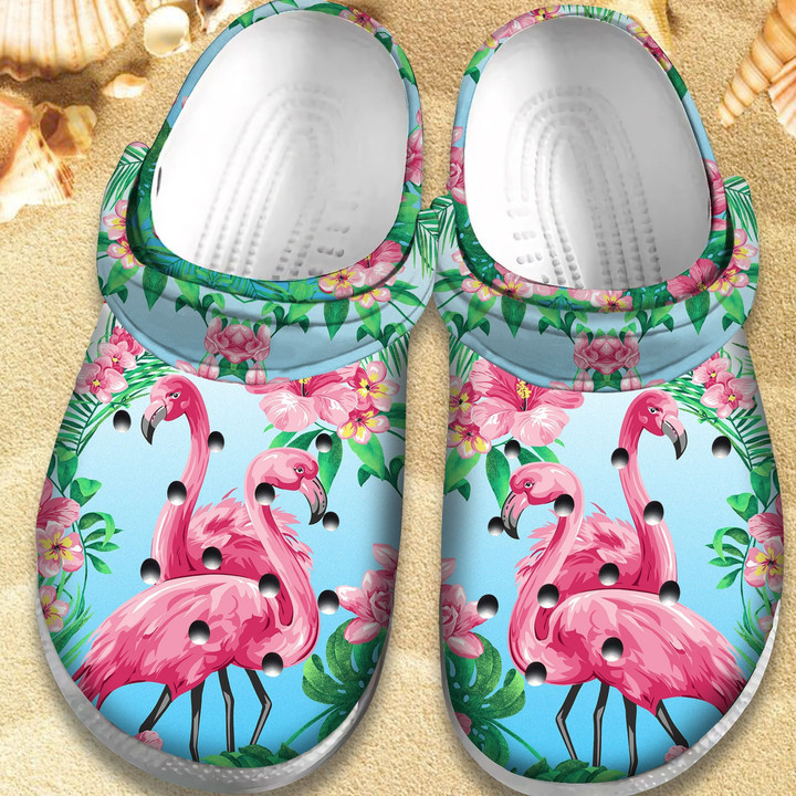 Flamingo Hawaiian Shoes - Beauty Flower Outdoor Shoes Birthday Gift For Women Girl Grandma Mother Sister Daughter