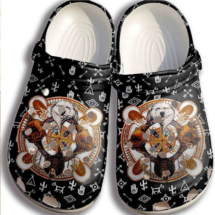 Hippie Bear Croc Shoes Men Women - Bear Shoes Crocbland Clog Gifts For Son Daughter