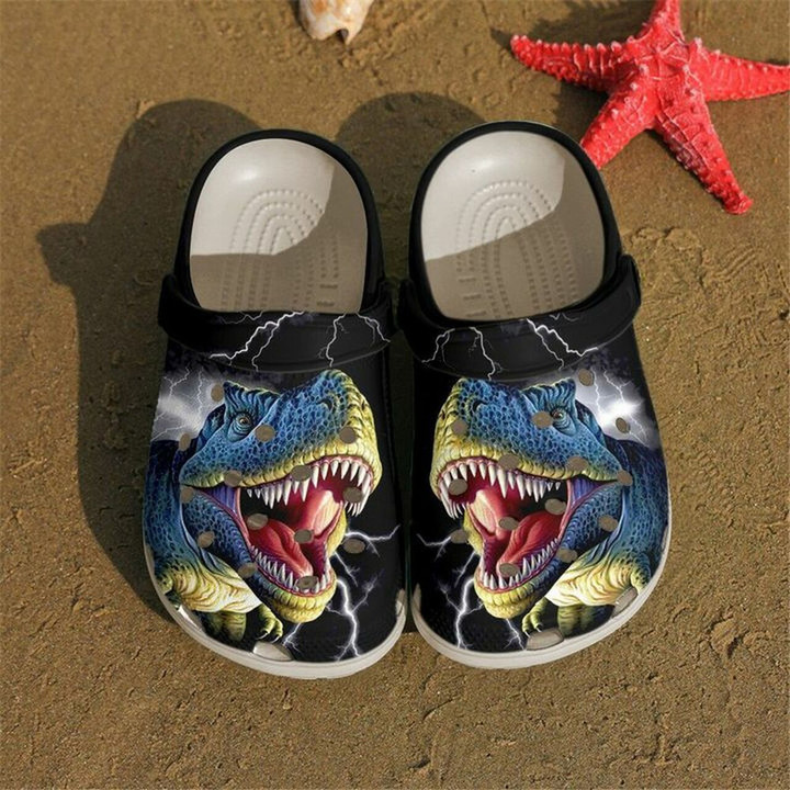 T-Rex Angry 102 Gift For Lover Rubber Crocs Clog Shoes Comfy Footwear