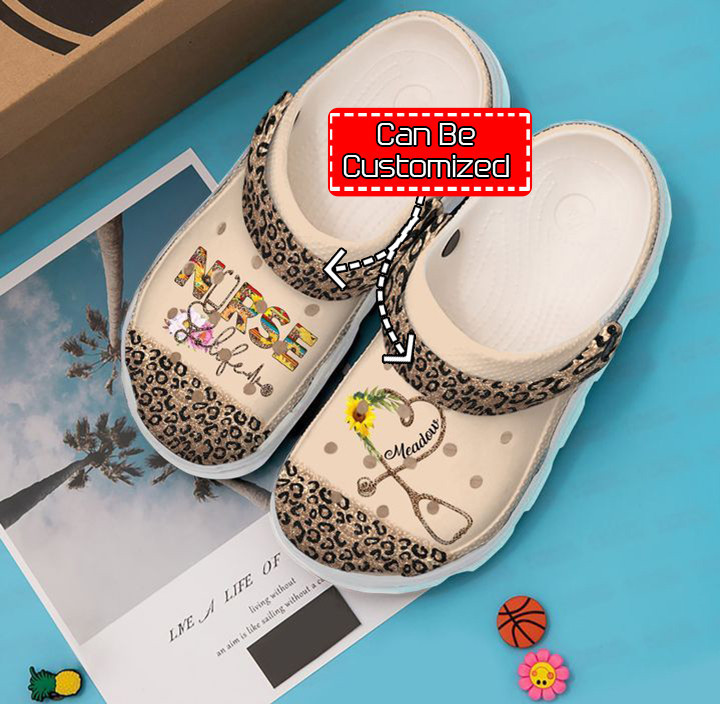 Nurse Crocs - Nurse Personalized Life Leopard Crocs Clog Shoes For Men And Women