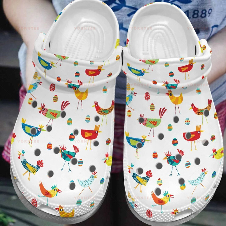 Team Chicken Colorful Gift For Lover Rubber Crocs Clog Shoes Comfy Footwear