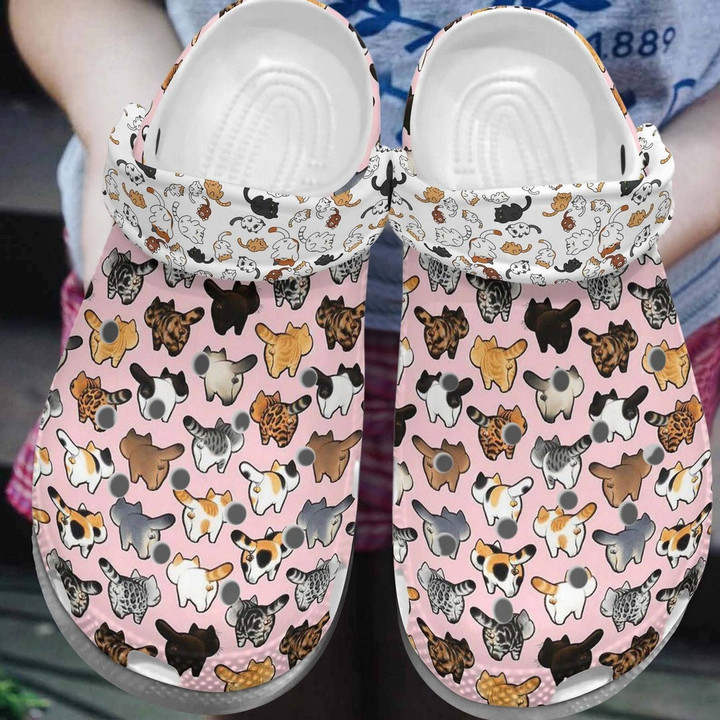 Cats Collection Cat Bottom 5 Gift For Lover Rubber Crocs Clog Shoes Comfy Footwear